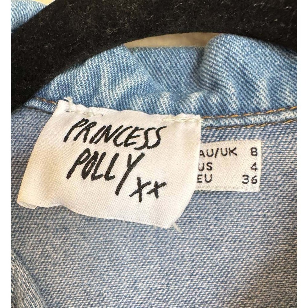 Princess Polly Light Denim Jumpsuit Boilersuit 4 Zip Front Y2K Streetwear Y2k - Picture 4 of 4